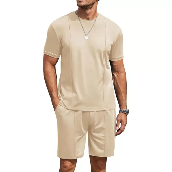 COOFANDY Men's Short Sets 2 Piece Outfits Summer Short Sleeve T Shirt and Shorts Tracksuit Sets Casual Athletic Sports Suit