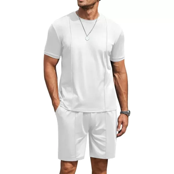 COOFANDY Men's Short Sets 2 Piece Outfits Summer Short Sleeve T Shirt and Shorts Tracksuit Sets Casual Athletic Sports Suit