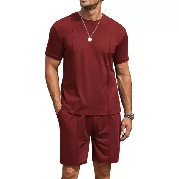 COOFANDY Men's Short Sets 2 Piece Outfits Summer Short Sleeve T Shirt and Shorts Tracksuit Sets Casual Athletic Sports Suit
