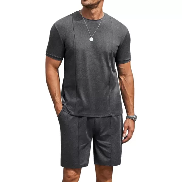 COOFANDY Men's Short Sets 2 Piece Outfits Summer Short Sleeve T Shirt and Shorts Tracksuit Sets Casual Athletic Sports Suit