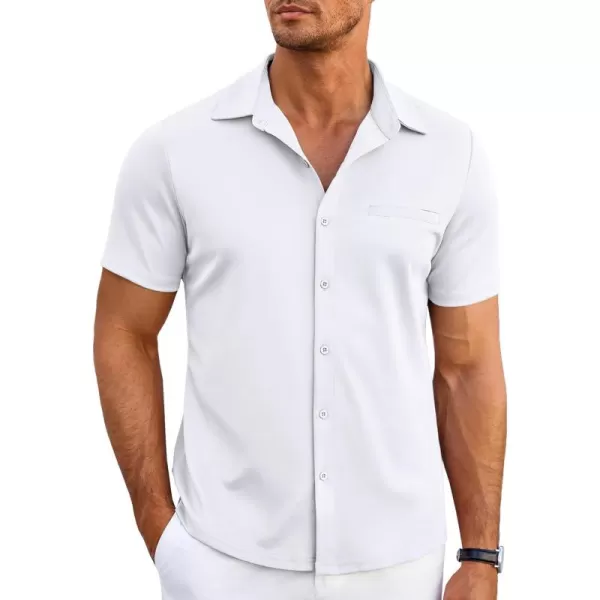 COOFANDY Men's Short Sleeve Button Down Wrinkle Free Shirt Summer Casual Stretch Untucked Dress Shirts