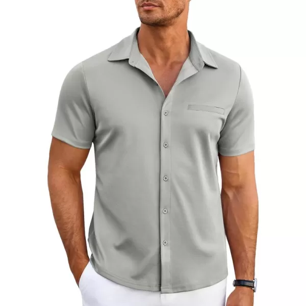 COOFANDY Men's Short Sleeve Button Down Wrinkle Free Shirt Summer Casual Stretch Untucked Dress Shirts