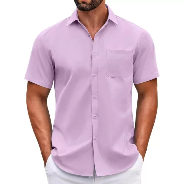 COOFANDY Mens Short Sleeve Casual Button Down Shirts Summer Untucked Dress Shirts with Pocket