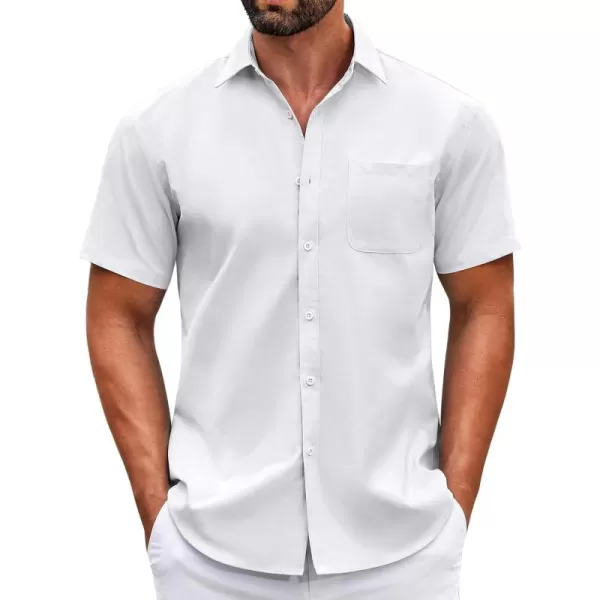 COOFANDY Mens Short Sleeve Casual Button Down Shirts Summer Untucked Dress Shirts with Pocket