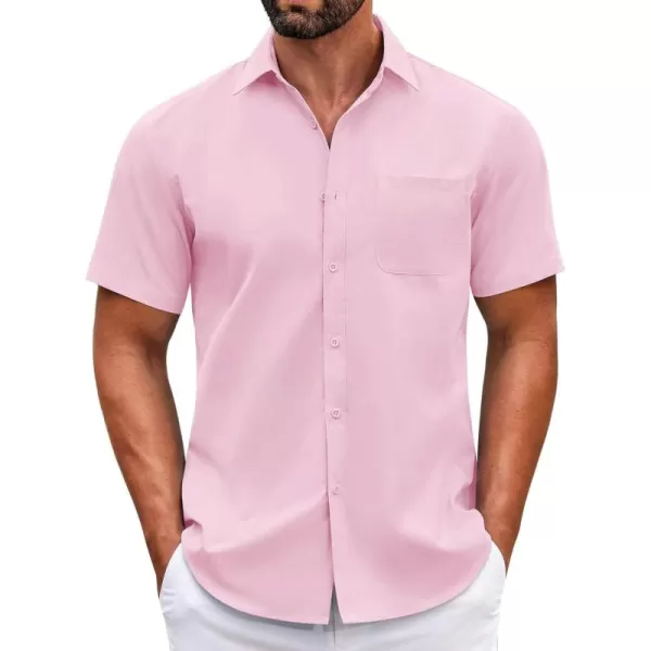 COOFANDY Mens Short Sleeve Casual Button Down Shirts Summer Untucked Dress Shirts with Pocket