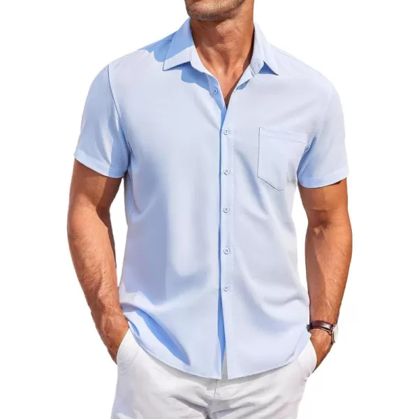 COOFANDY Mens Short Sleeve Shirts Casual Button Down Shirts Summer Beach Shirt Wrinkle Free