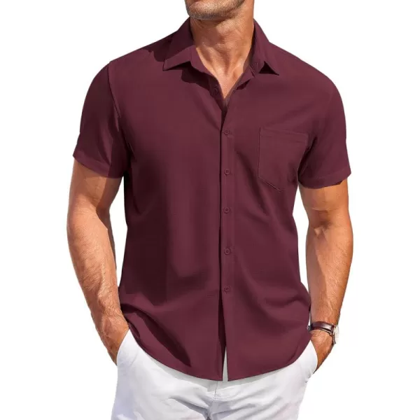 COOFANDY Mens Short Sleeve Shirts Casual Button Down Shirts Summer Beach Shirt Wrinkle Free