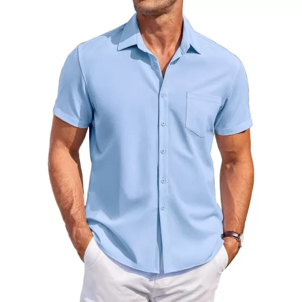 COOFANDY Mens Short Sleeve Shirts Casual Button Down Shirts Summer Beach Shirt Wrinkle Free