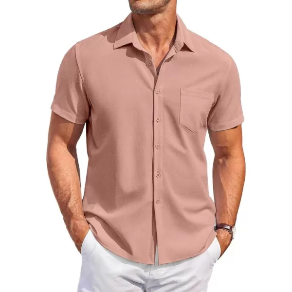 COOFANDY Mens Short Sleeve Shirts Casual Button Down Shirts Summer Beach Shirt Wrinkle Free