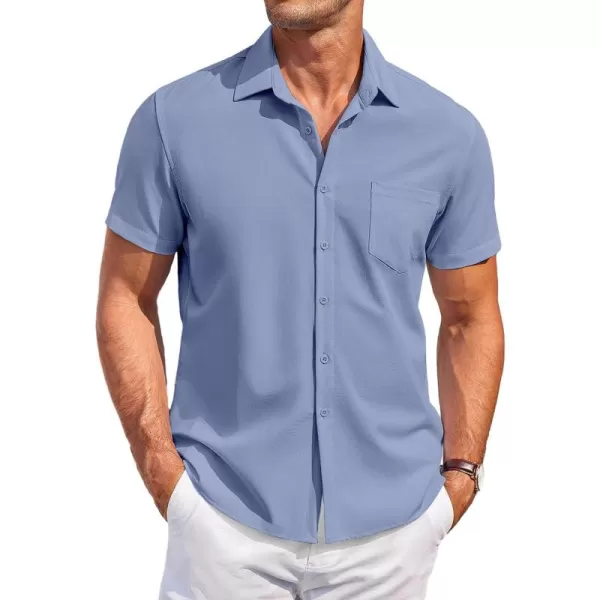 COOFANDY Mens Short Sleeve Shirts Casual Button Down Shirts Summer Beach Shirt Wrinkle Free