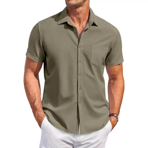 COOFANDY Mens Short Sleeve Shirts Casual Button Down Shirts Summer Beach Shirt Wrinkle Free