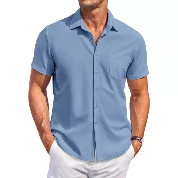 COOFANDY Mens Short Sleeve Shirts Casual Button Down Shirts Summer Beach Shirt Wrinkle Free