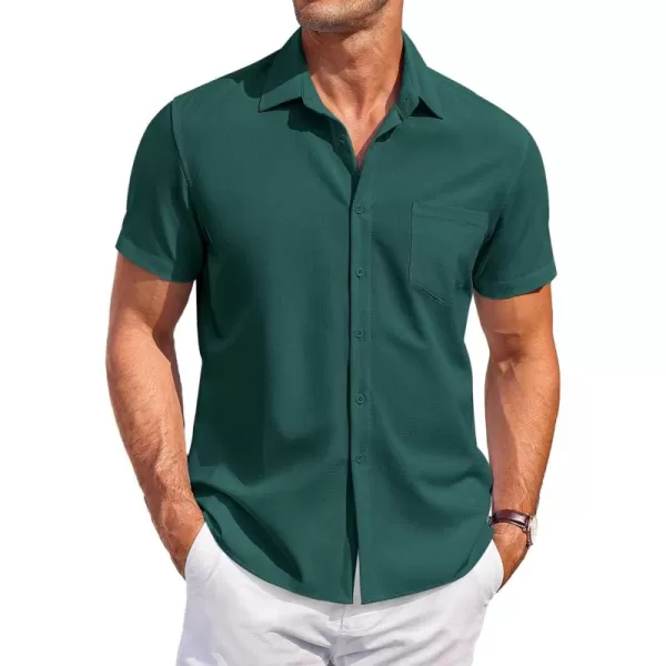 COOFANDY Mens Short Sleeve Shirts Casual Button Down Shirts Summer Beach Shirt Wrinkle Free