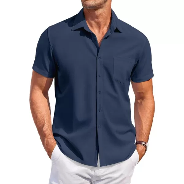 COOFANDY Mens Short Sleeve Shirts Casual Button Down Shirts Summer Beach Shirt Wrinkle Free
