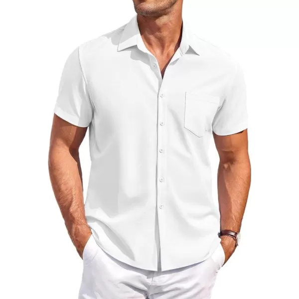 COOFANDY Mens Short Sleeve Shirts Casual Button Down Shirts Summer Beach Shirt Wrinkle Free