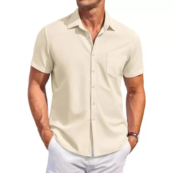 COOFANDY Mens Short Sleeve Shirts Casual Button Down Shirts Summer Beach Shirt Wrinkle Free
