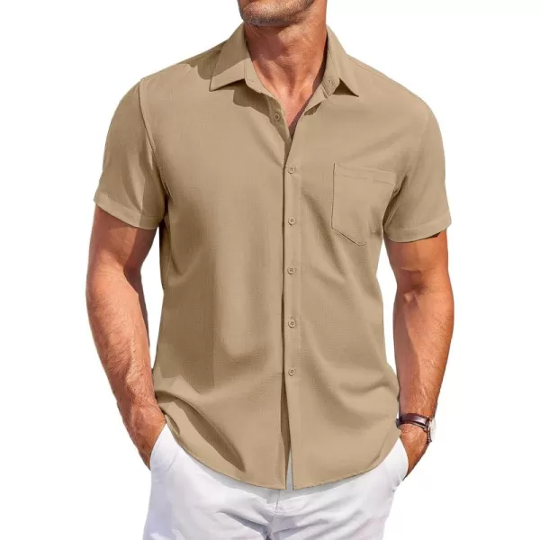 COOFANDY Mens Short Sleeve Shirts Casual Button Down Shirts Summer Beach Shirt Wrinkle Free