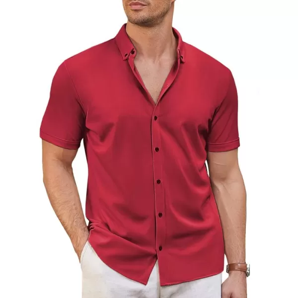 COOFANDY Men's Short Sleeve Wrinkle Free Shirt Button Down Casual Summer Dress Shirts