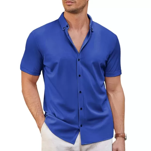 COOFANDY Men's Short Sleeve Wrinkle Free Shirt Button Down Casual Summer Dress Shirts