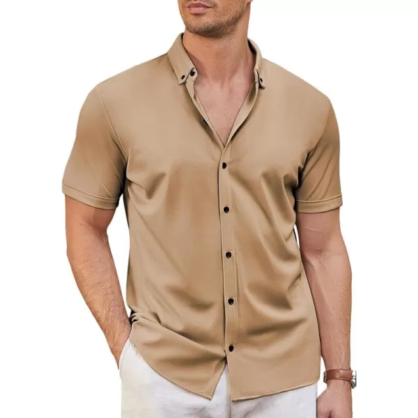 COOFANDY Men's Short Sleeve Wrinkle Free Shirt Button Down Casual Summer Dress Shirts