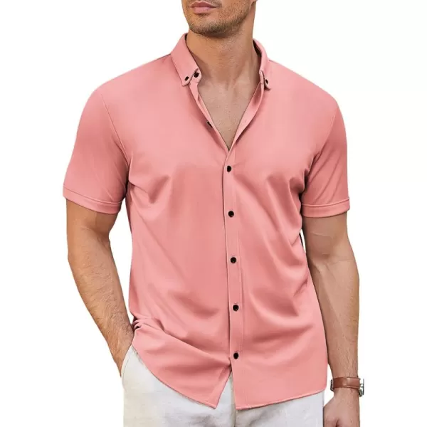 COOFANDY Men's Short Sleeve Wrinkle Free Shirt Button Down Casual Summer Dress Shirts