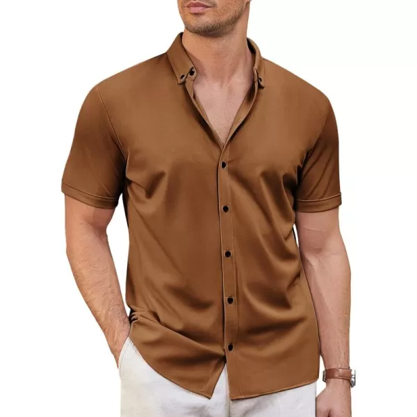 COOFANDY Men's Short Sleeve Wrinkle Free Shirt Button Down Casual Summer Dress Shirts