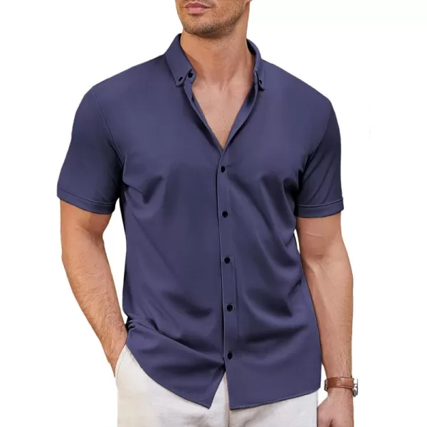 COOFANDY Men's Short Sleeve Wrinkle Free Shirt Button Down Casual Summer Dress Shirts