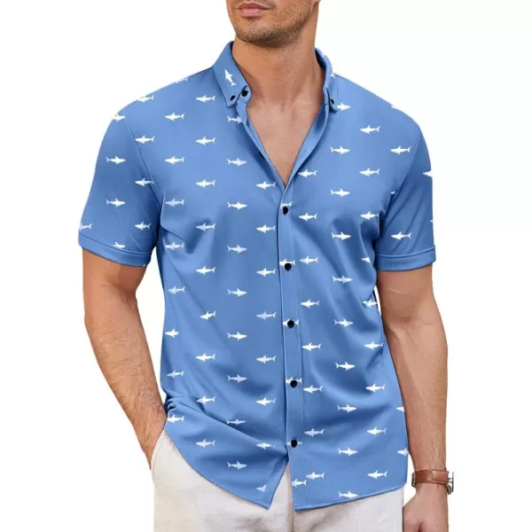 COOFANDY Men's Short Sleeve Wrinkle Free Shirt Button Down Casual Summer Dress Shirts