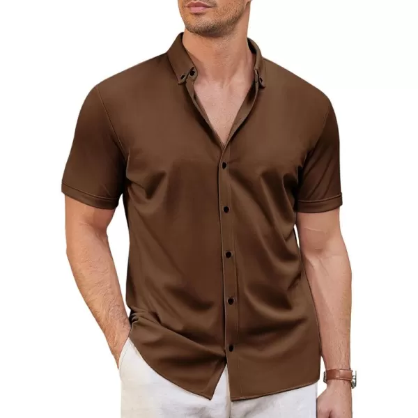 COOFANDY Men's Short Sleeve Wrinkle Free Shirt Button Down Casual Summer Dress Shirts)