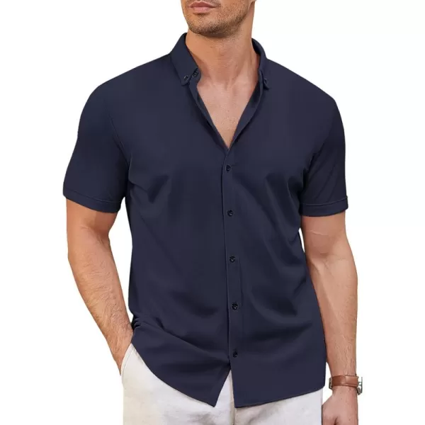 COOFANDY Men's Short Sleeve Wrinkle Free Shirt Button Down Casual Summer Dress Shirts