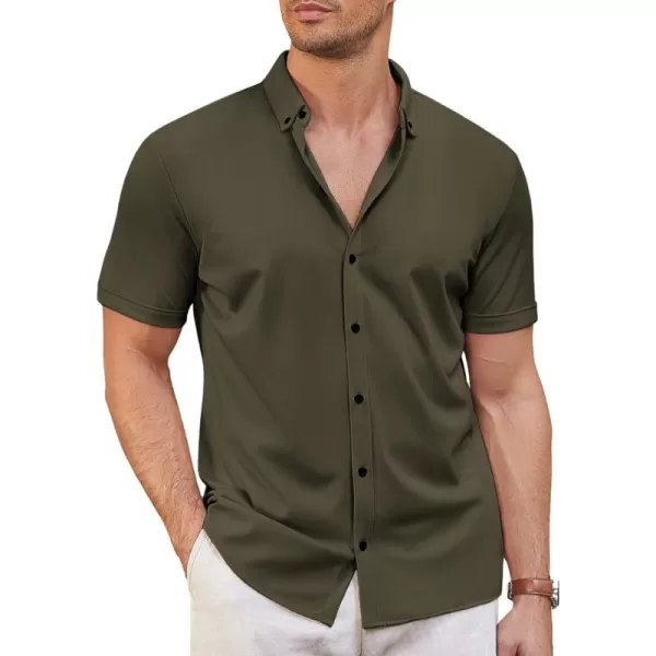 COOFANDY Men's Short Sleeve Wrinkle Free Shirt Button Down Casual Summer Dress Shirts