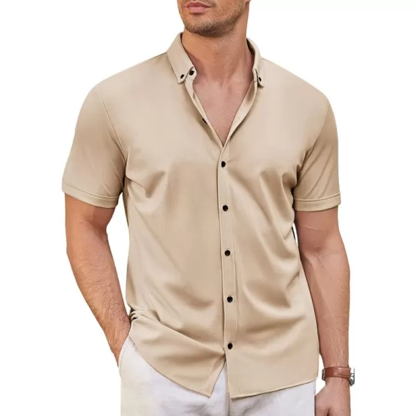 COOFANDY Men's Short Sleeve Wrinkle Free Shirt Button Down Casual Summer Dress Shirts