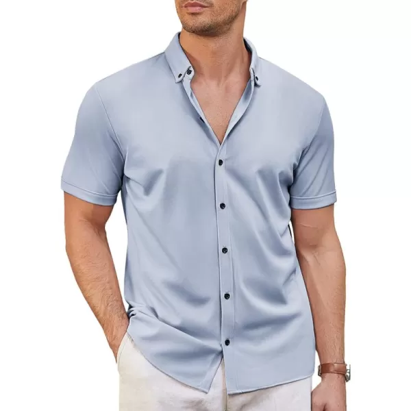 COOFANDY Men's Short Sleeve Wrinkle Free Shirt Button Down Casual Summer Dress Shirts