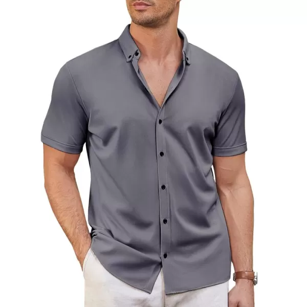 COOFANDY Men's Short Sleeve Wrinkle Free Shirt Button Down Casual Summer Dress Shirts