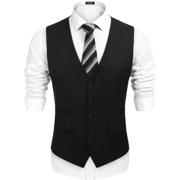 COOFANDY Mens Suit Vest Formal Dress Vest Slim Fit Buesiness Wedding Waistcoat