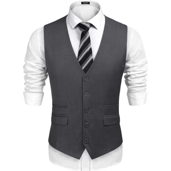 COOFANDY Mens Suit Vest Formal Dress Vest Slim Fit Buesiness Wedding Waistcoat