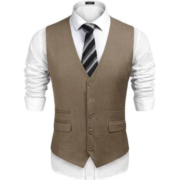 COOFANDY Mens Suit Vest Formal Dress Vest Slim Fit Buesiness Wedding Waistcoat