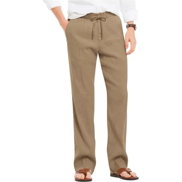 COOFANDY Men's Summer Beach Linen Pants Lightweight Casual Elastic Waist Drawstring Yoga Trousers