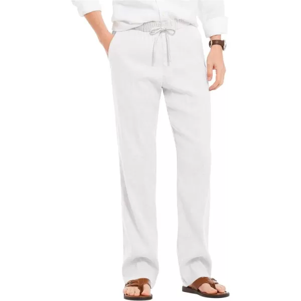COOFANDY Men's Summer Beach Linen Pants Lightweight Casual Elastic Waist Drawstring Yoga Trousers