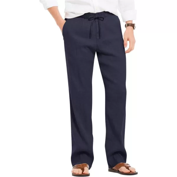 COOFANDY Men's Summer Beach Linen Pants Lightweight Casual Elastic Waist Drawstring Yoga Trousers