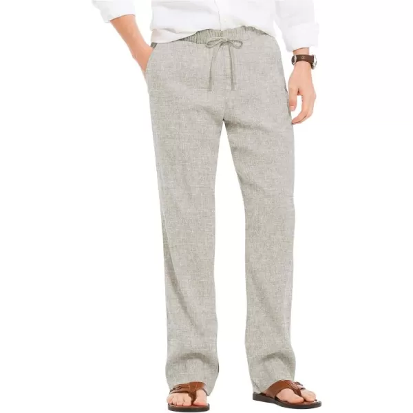 COOFANDY Men's Summer Beach Linen Pants Lightweight Casual Elastic Waist Drawstring Yoga Trousers