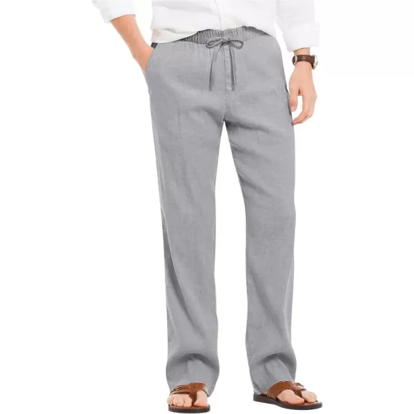 COOFANDY Men's Summer Beach Linen Pants Lightweight Casual Elastic Waist Drawstring Yoga Trousers
