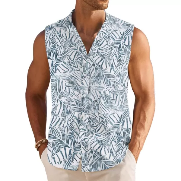COOFANDY Men's Summer Beach Tank Tops Sleeveless Button Up Shirt Casual Textured Tank Shirts