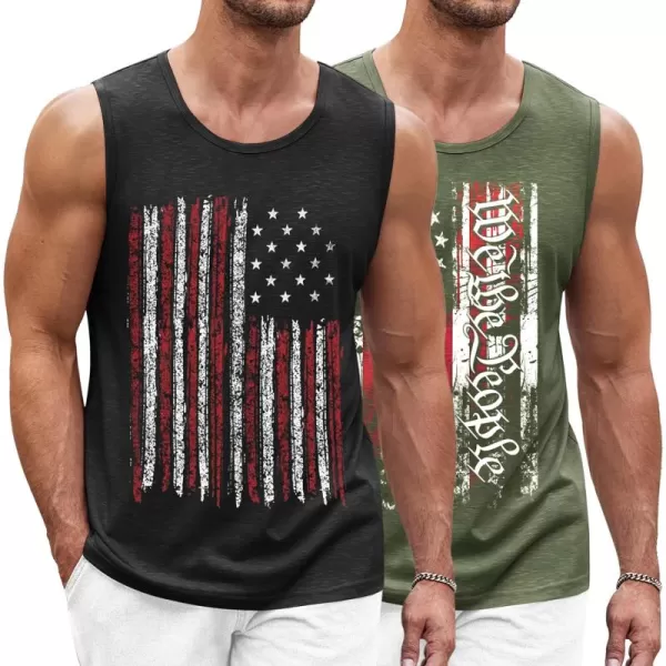 COOFANDY Men's Workout Tank Top 2 Pack Casual Soft Sleeveless Gym Muscle Shirts Bodybuilding Tee