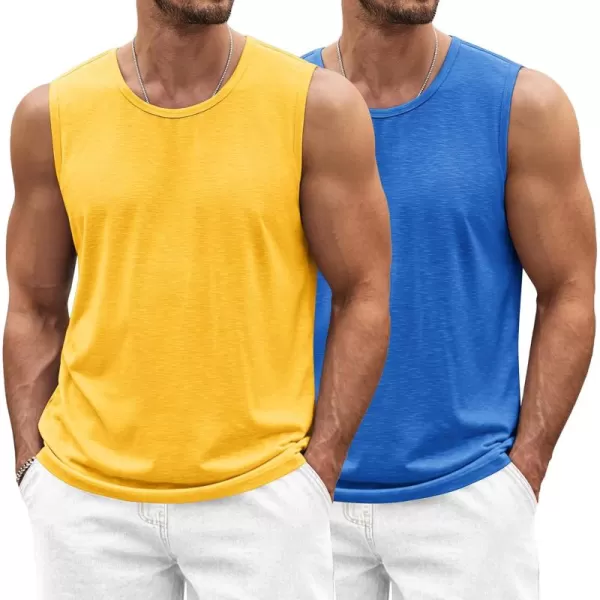 COOFANDY Men's Workout Tank Top 2 Pack Casual Soft Sleeveless Gym Muscle Shirts Bodybuilding Tee