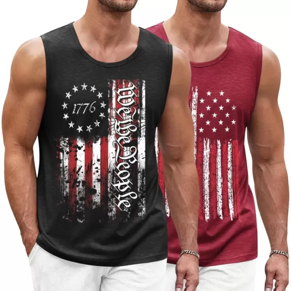 COOFANDY Men's Workout Tank Top 2 Pack Casual Soft Sleeveless Gym Muscle Shirts Bodybuilding Tee