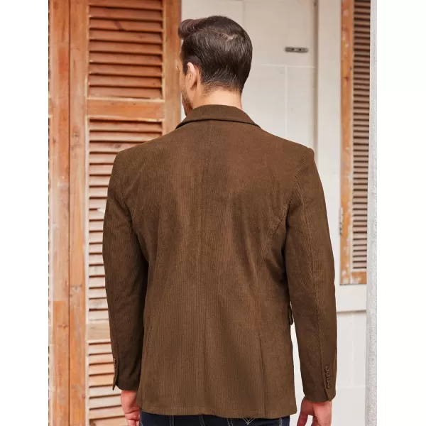 COOFADNY Men's Casual Corduroy Blazer Classic Fit Two Button Sport Coat Fashion Notch Lapel Blazer Jacket