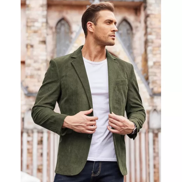 COOFADNY Men's Casual Corduroy Blazer Classic Fit Two Button Sport Coat Fashion Notch Lapel Blazer Jacket