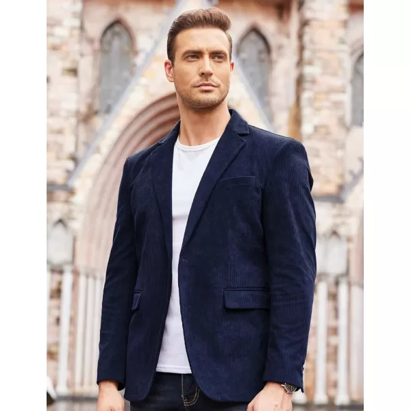 COOFADNY Men's Casual Corduroy Blazer Classic Fit Two Button Sport Coat Fashion Notch Lapel Blazer Jacket