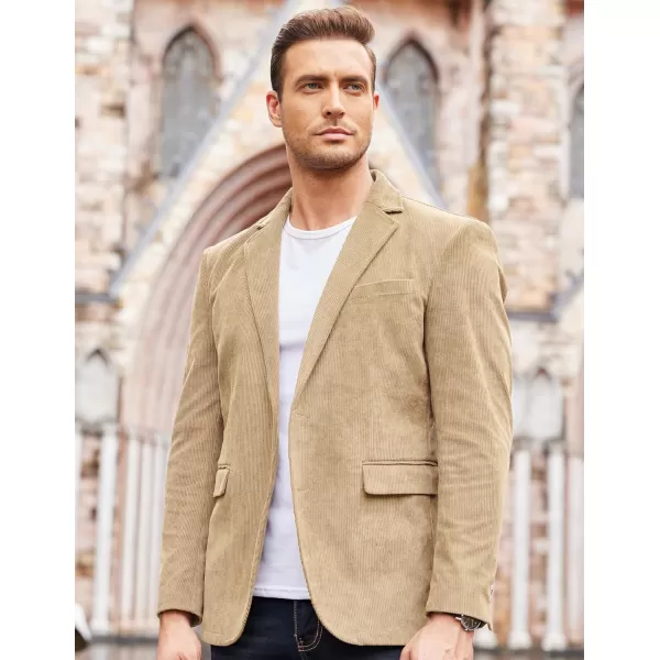 COOFADNY Men's Casual Corduroy Blazer Classic Fit Two Button Sport Coat Fashion Notch Lapel Blazer Jacket